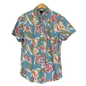 J.crew Short-sleeve printed slim casual shirt medium Hawaiian tropical floral pr